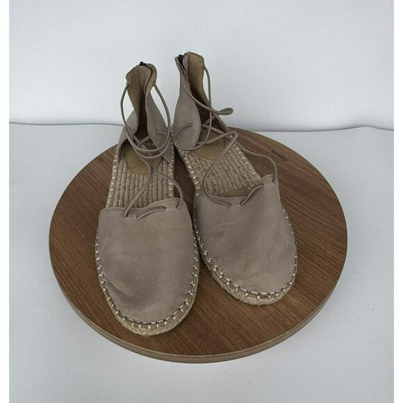 Eileen Fisher Beige Suede Espadrille Flats Womens Shoes Size 9 - Picture 2 of 8